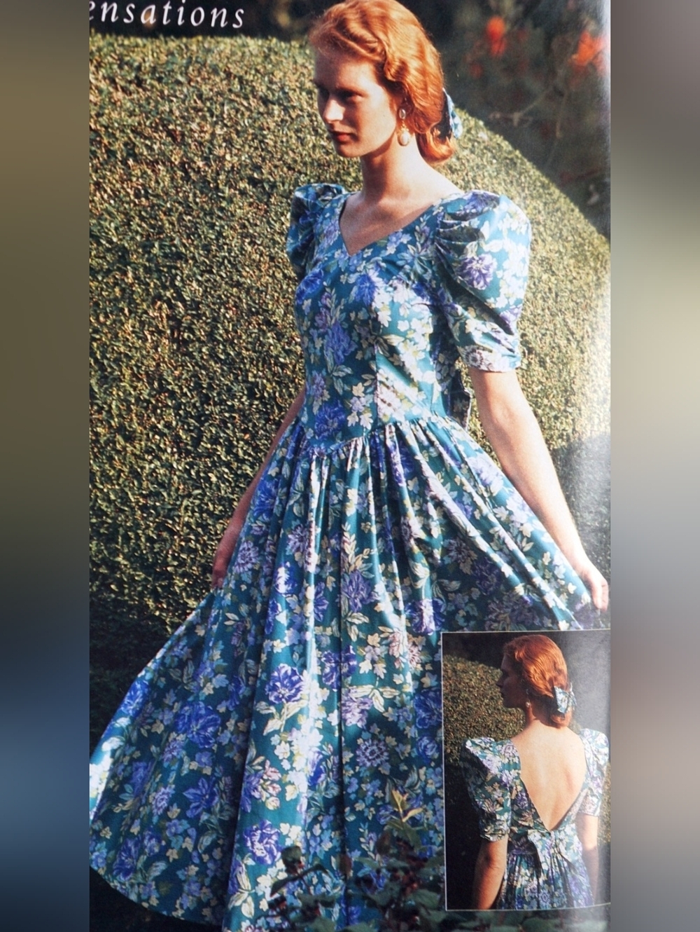 Laura Ashley Purple Floral Puff-Sleeve Midi Dress